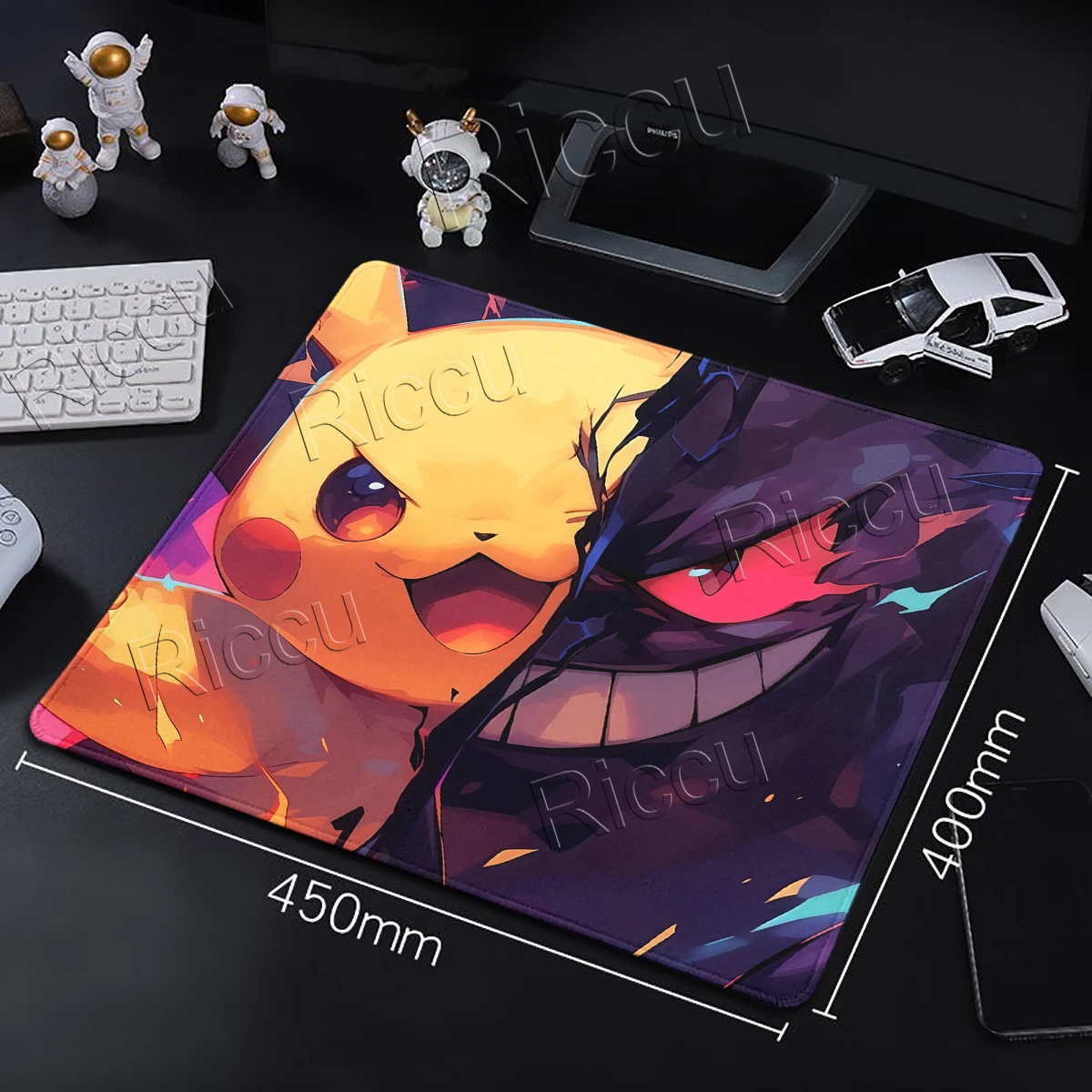 Mouse Pads Pokemon Gengar Computer Speed Anti-slip Mats E-sports Players Laptop Keyboard Pad Locking Edge Small Rubber Desk Mats