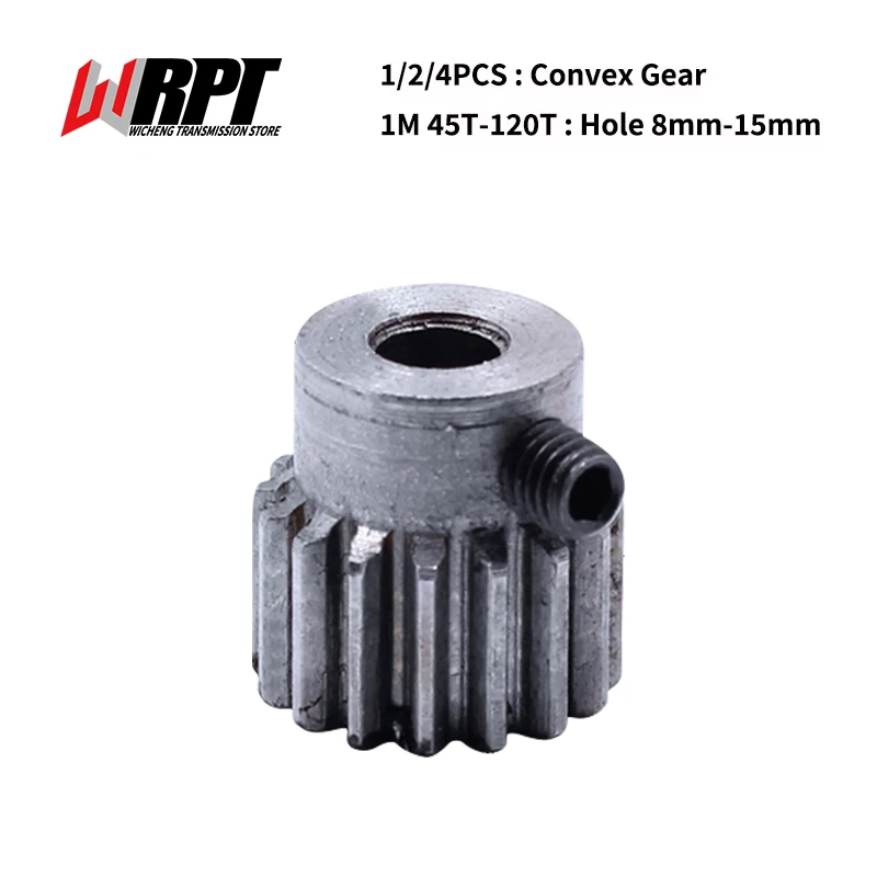 

1/2/4PCS Convex Gear 1 Mod 45T-120T Spur Gear Straight Pinion Standard Inner Hole 8/10/12/14/15mm Boss Gears Customizable