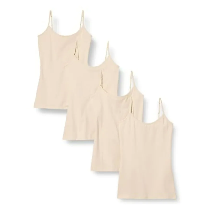 

Women's Slim-Fit Camisole for Layering and Everyday Wear, Pack of 4