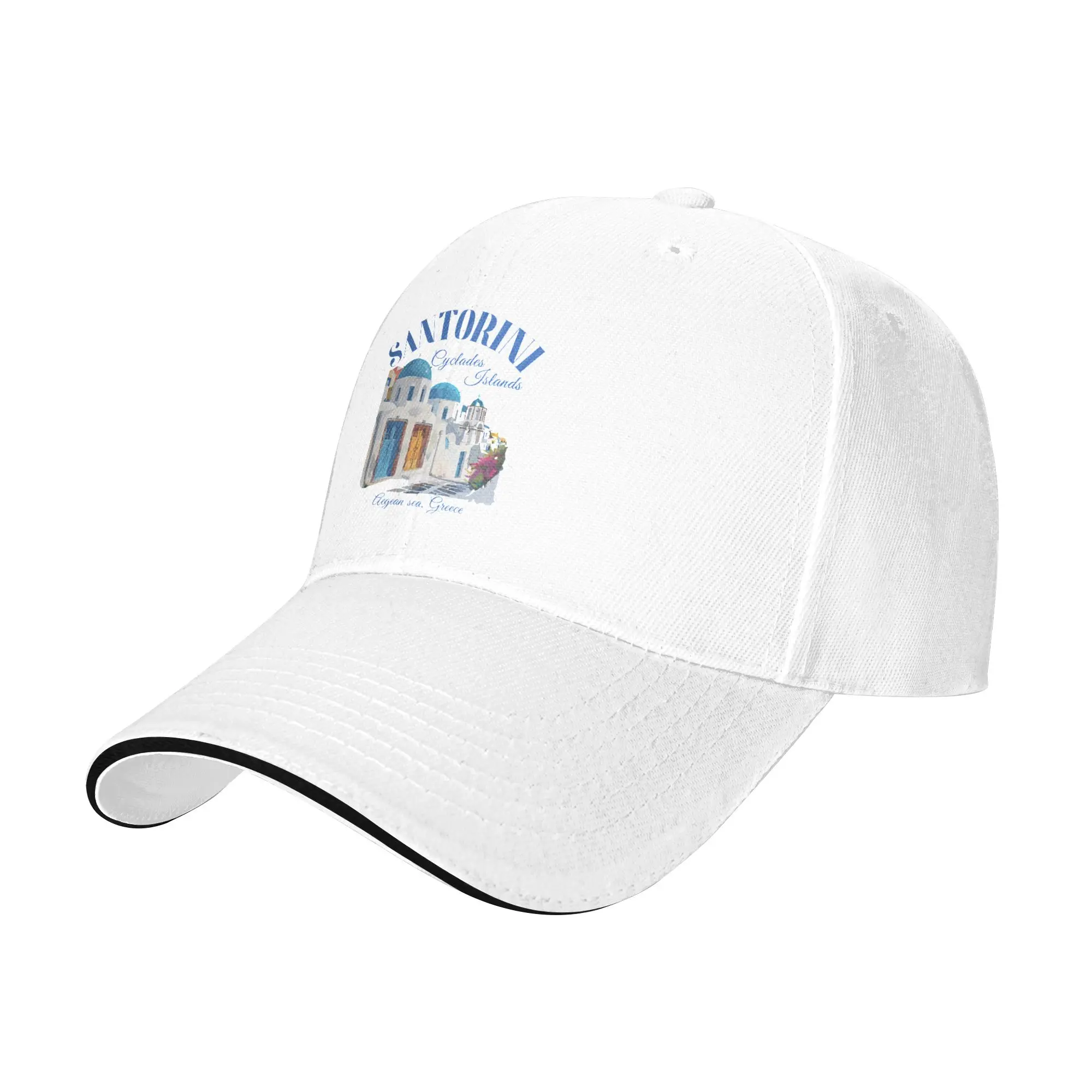 Santorini Greece Souvenir Painting Sandwich Baseball Caps Hip Hop Greek Island Unisex All Seasons Adjustable Sun Cap Gift Hats