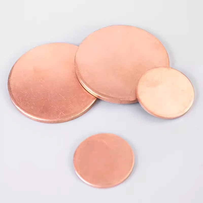 5Pcs T2 Copper Disc Dia 15 16 17 18 19 20 21 22 23 24 25 26 27 28 29mm Pure Copper Round Plate Circular Sheet Thick 0.1mm~5mm