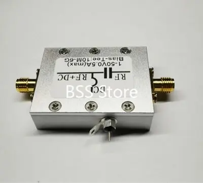 RF DC Blocker Bias Coaxial Feed Bias Tee 10MHz-6GHz Low Insertion Loss Module Sensor