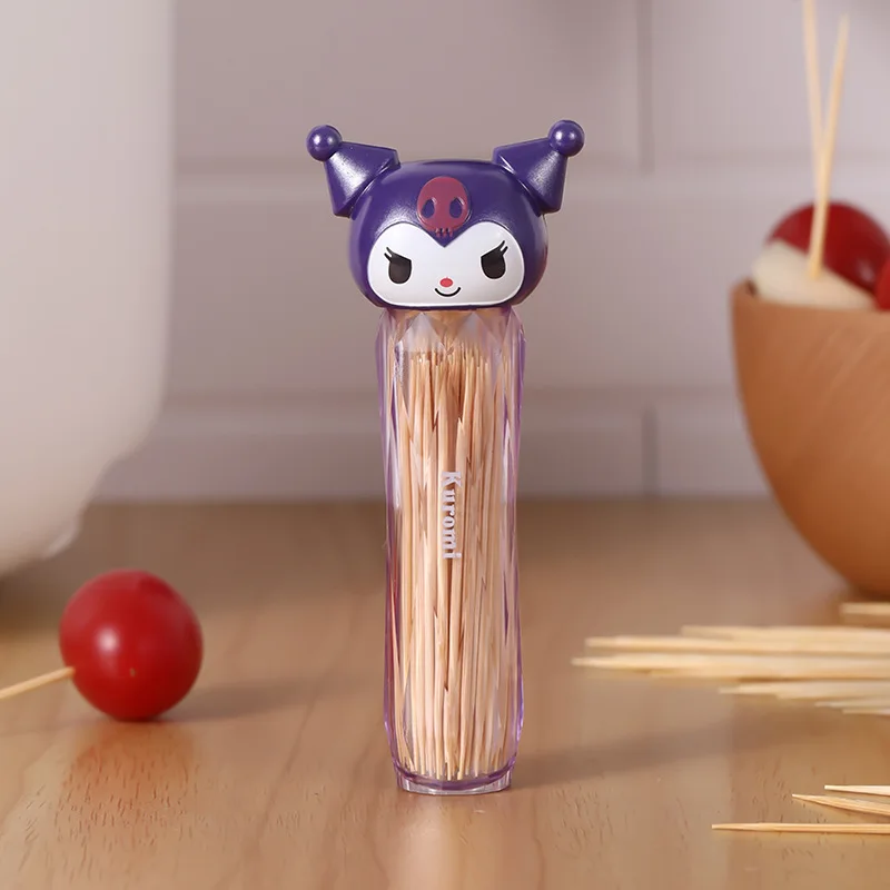 Tragbarer Zahnstocherhalter, niedlicher Mini-Cartoon-Reise-Wattestäbchen-Spender, Aufbewahrungsbox, kleiner Behälter für Mädchen, Geschenk