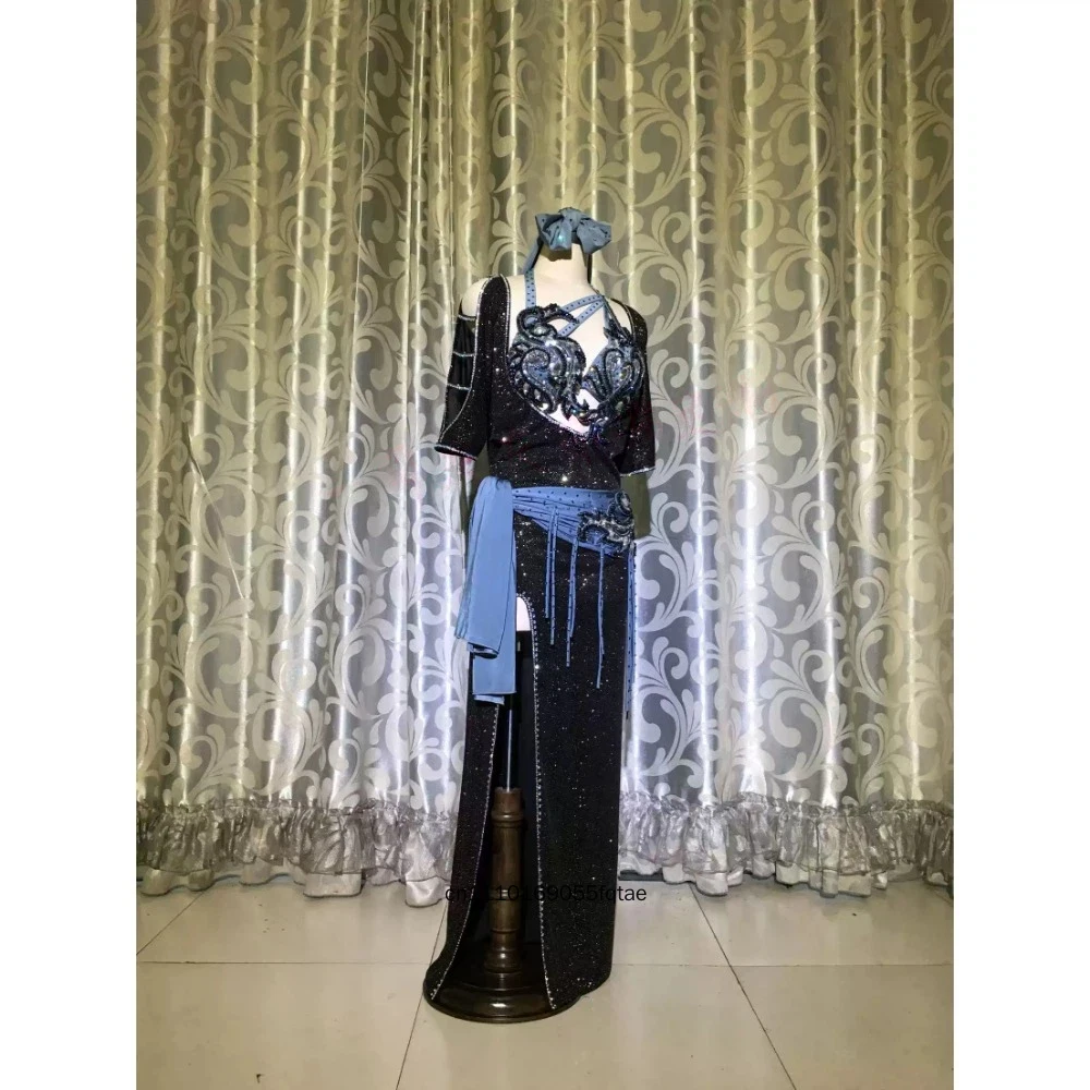 Custom Belly Dance Costume Balady Folk Robe Oriental Dance Outfit Stage Performance Competition Dance Wear