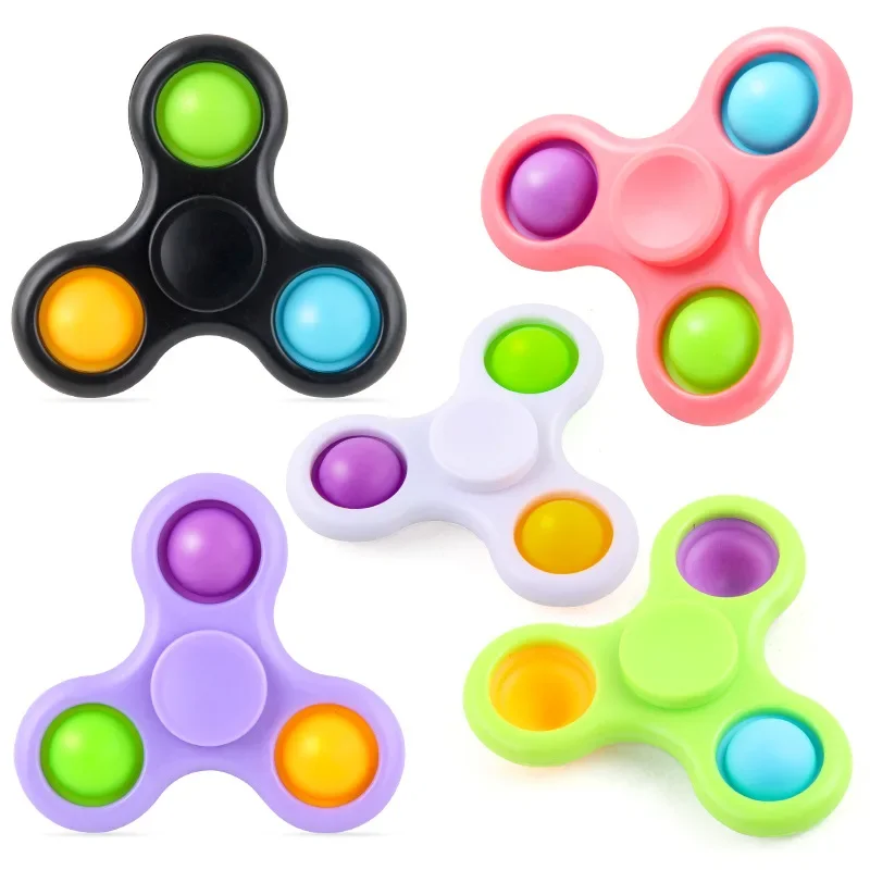 Pops Fidget Toys antiestrés 3 lados Fidget Spinner Fidget Toys Pack para niños Squishy Simple hoyuelos lento aumento Squishy Pop