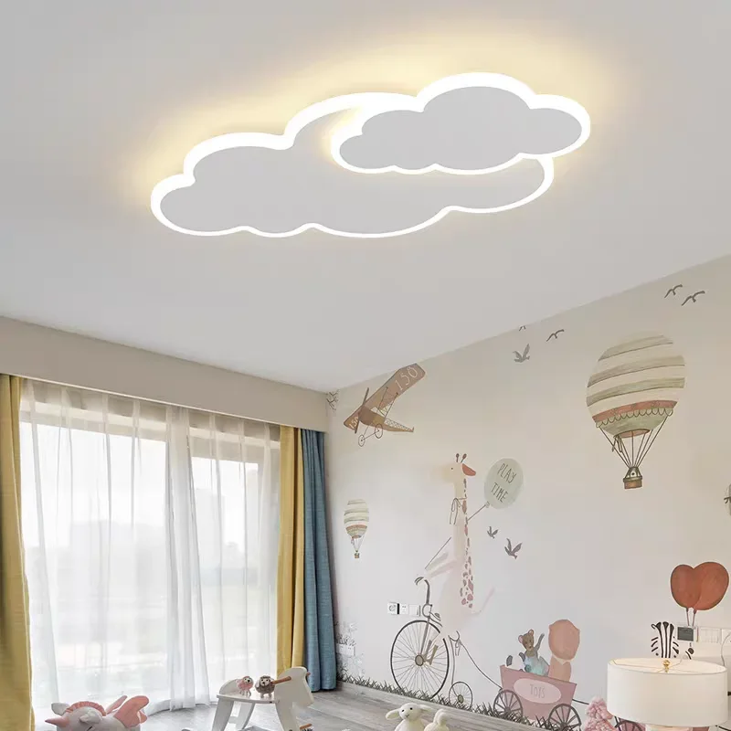 Creative Pink Cloud Ceiling Light LED Thin Lamp for Children's Room Bedroom Study Lamp Interior Nursery Eye-care Cartoon Lamp