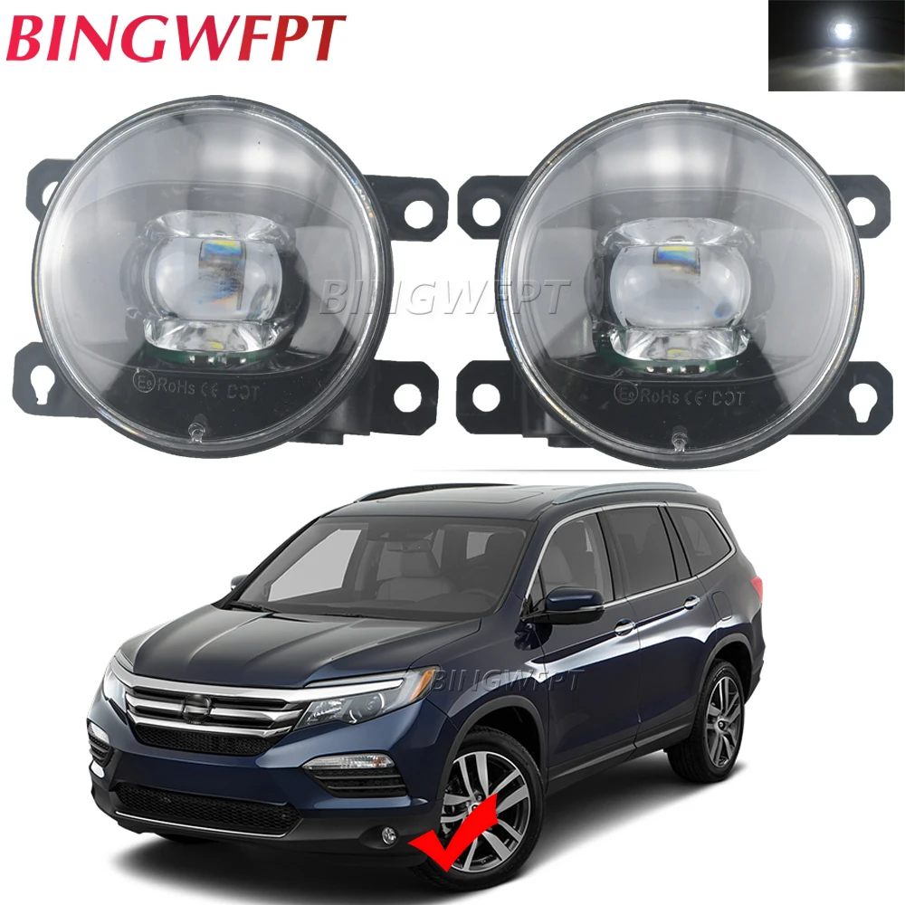 

2PCS HID Bi-Xenon Fog Light Assembly H11 Car Front LED Fog Driving Lamp For Honda Pilot 2016 2017 2018 2019 2020