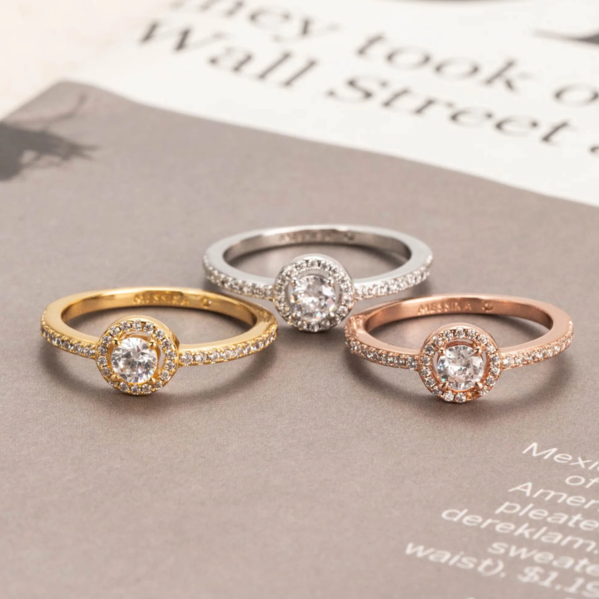 

925 sterling silver luxury brand Messi JOY series single diamond round diamond simple high-end proposal ring for women