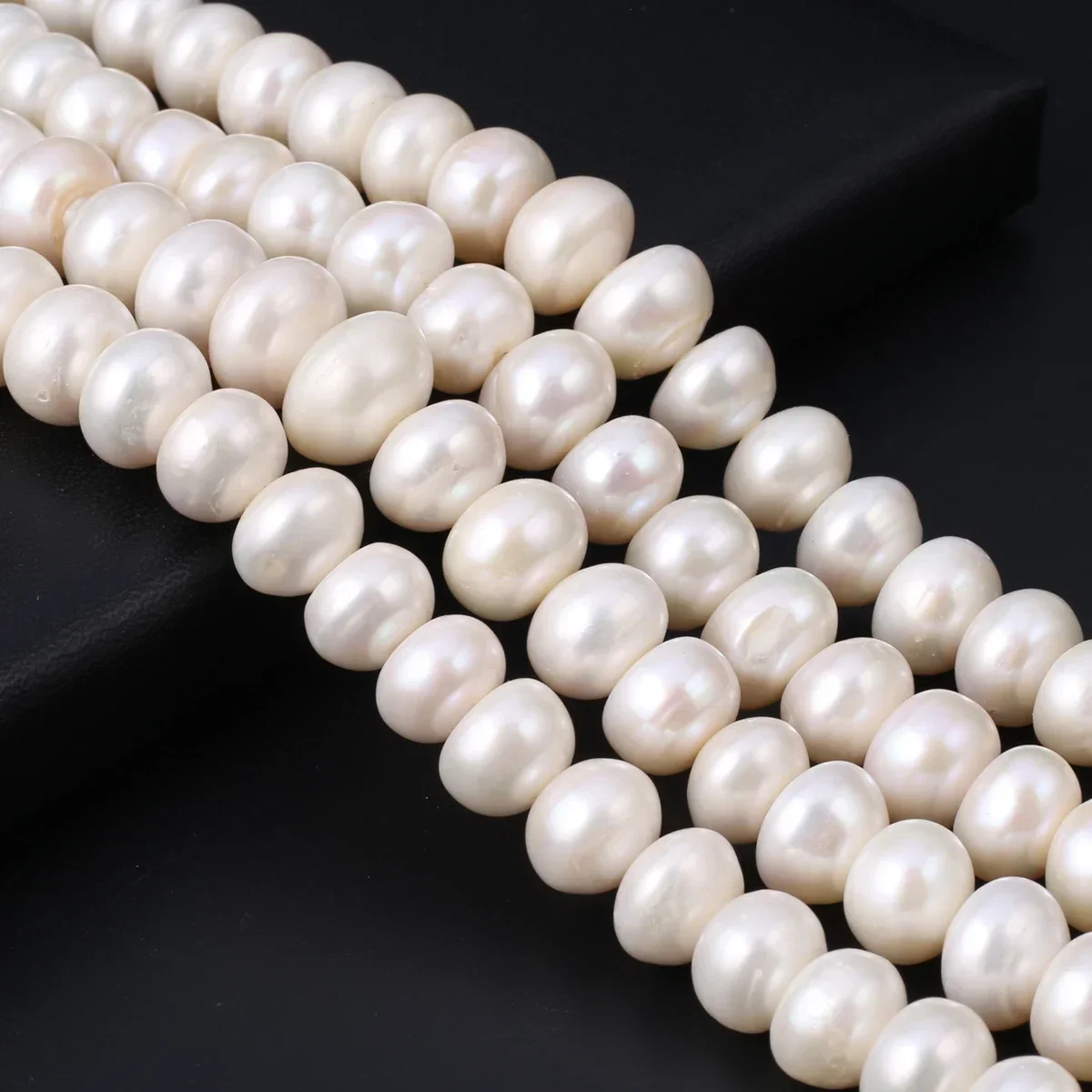 Natural FreshWater Pearl Beaded White Spaced Loose Beads for Jewelry Making DIY Elegant Bracelet Necklace Accessories 11-12mm