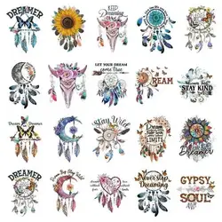 20 Different Styles Of Dream Catchers Heat Transfer DIY Women's T-shirt Iron On Patches Striped Print Personality Decoration
