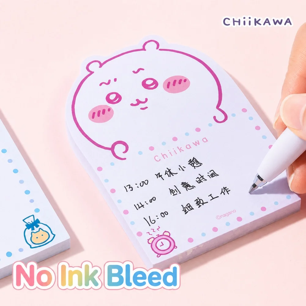 Genuine Chiikawa Die Cut Sticky Notes 80 Sheets 75x102mm Character Memo Pad for Journal Planner Notebook Office Study Writing view 4