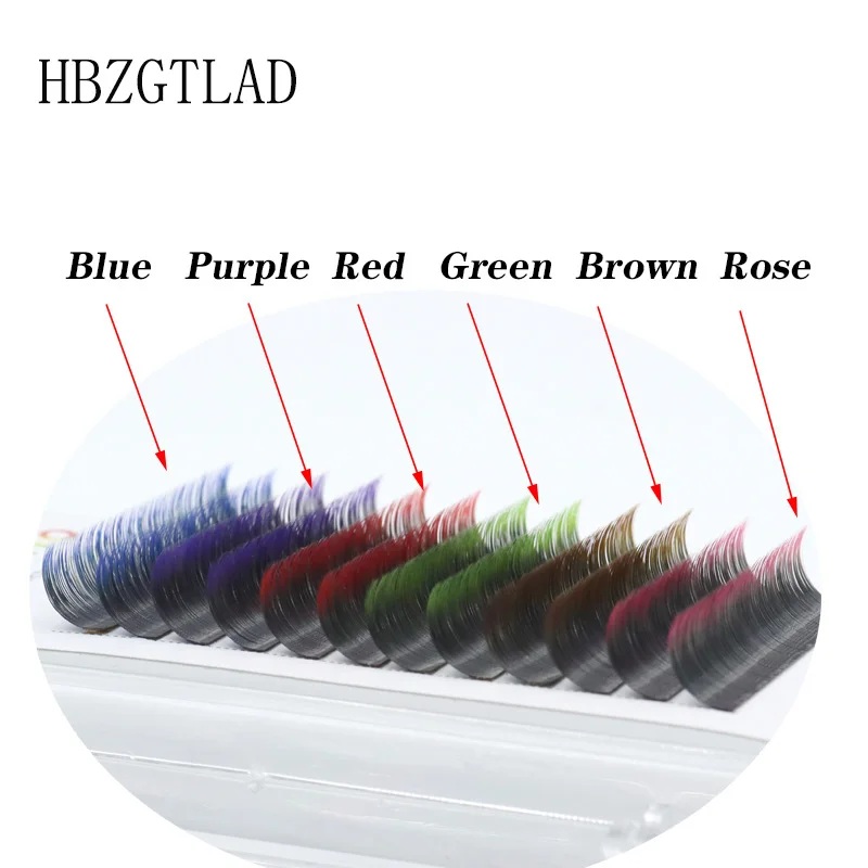 2022 New Colorful False Eyelashes Length Naturally Extended Soft Mixed 6 Colors Makeup Factory Wholesale Eyelash Extensions