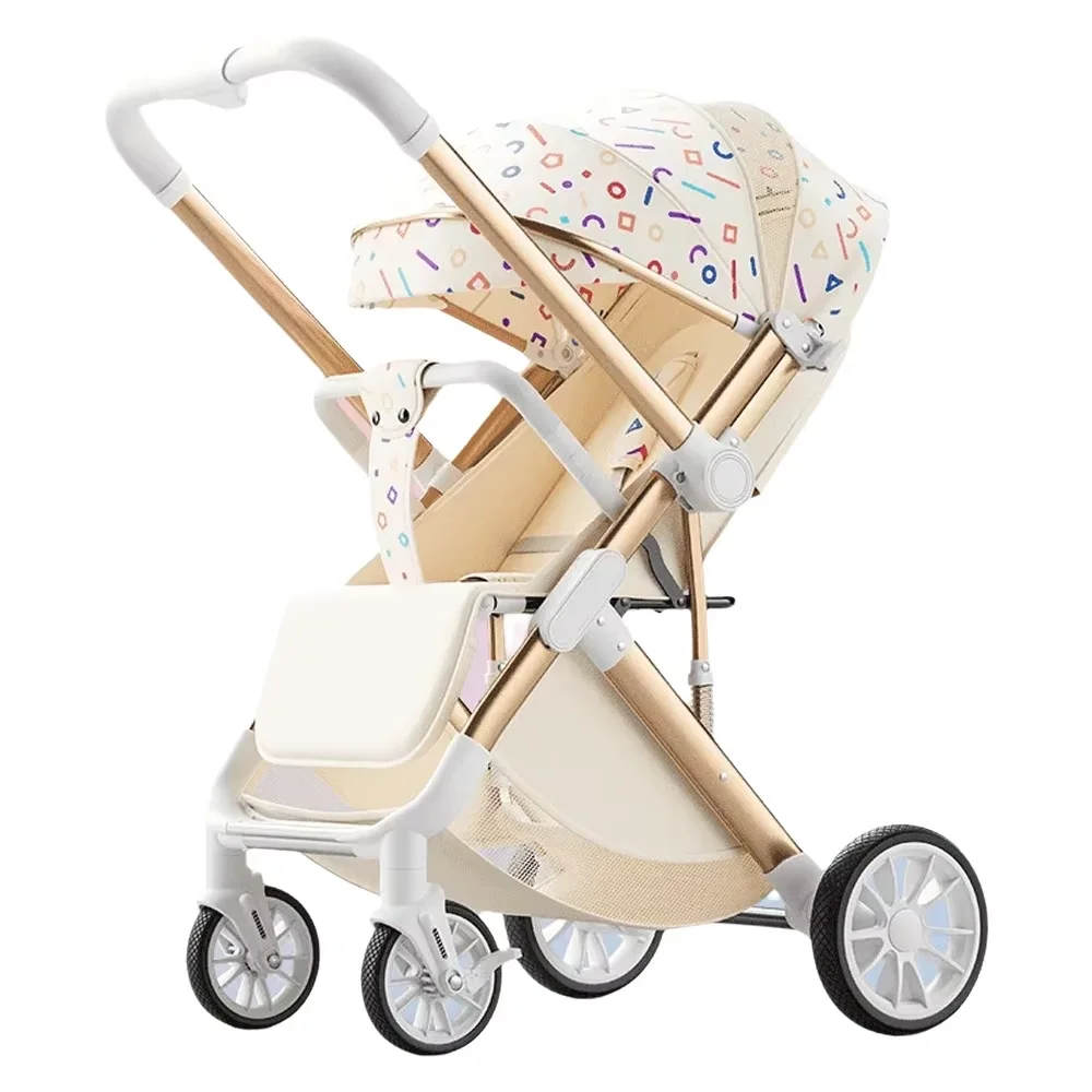 

Lightweight Baby Stroller for Newborns - Folding Two-Way High Landscape Design Promotes Child Sitting Or Lying - New Model