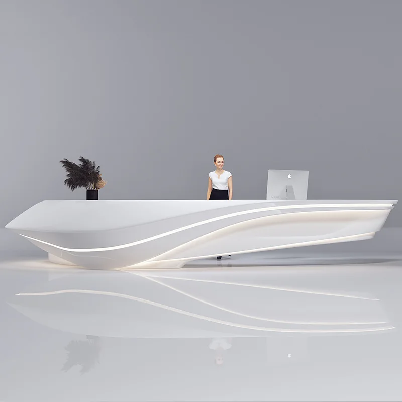 Painted FRP front desk, reception desk, cash register, educational institution, hospital cabinet, bar bar, special-shaped desk