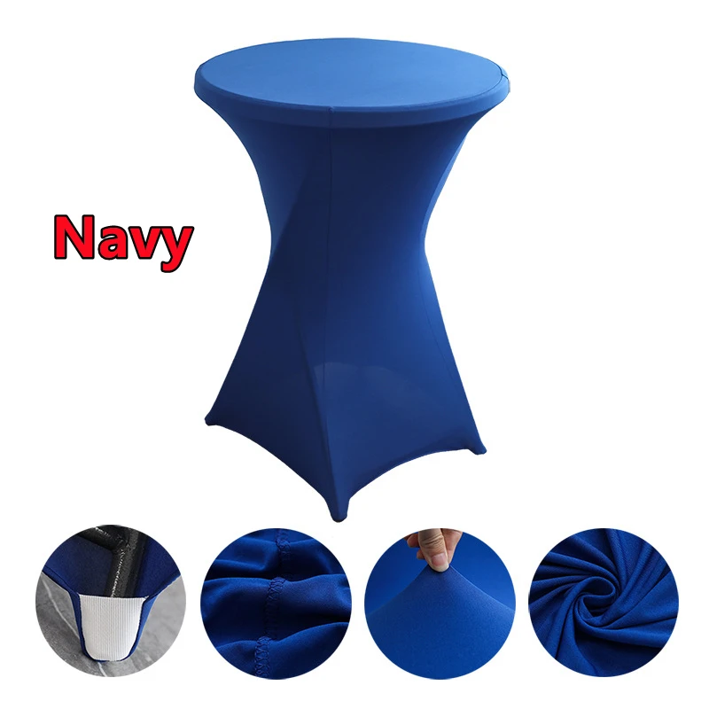 2/1PC Hoogte Stretch Rond Tafelkleed Cocktailtafel Cover Spandex Tafelkleed Bar Hotel Party Bruiloft Elastisch Tafelkleed Decor