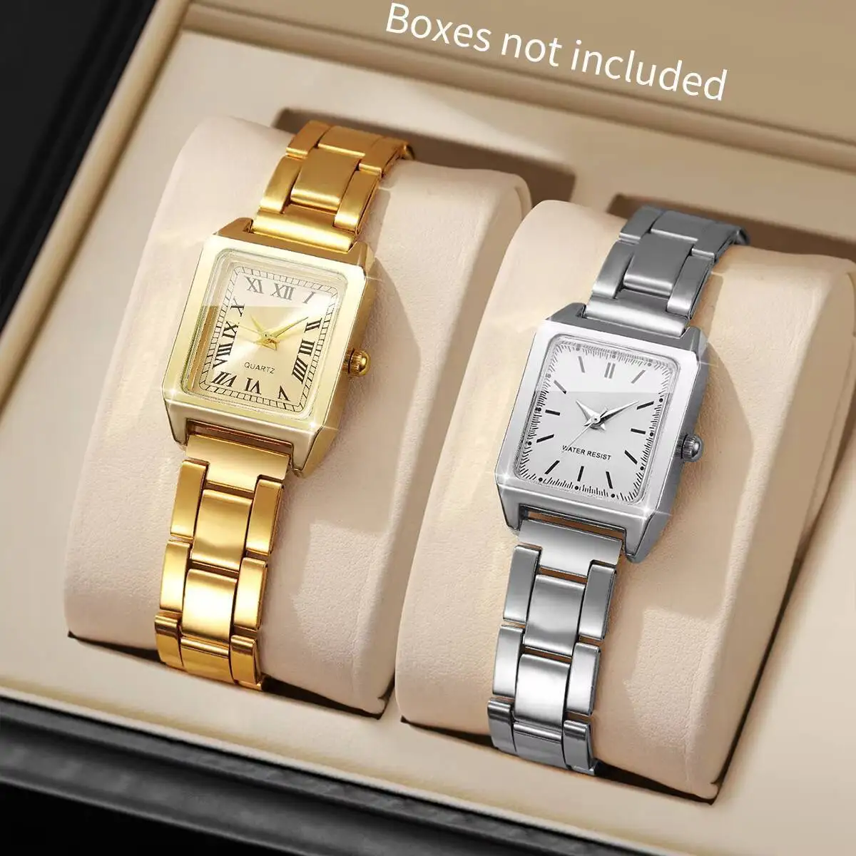 1/2PCS Fashion Square Women Watches Ladies Quartz Wristwatches Girls Clock Reloj Mujer（Without Box）