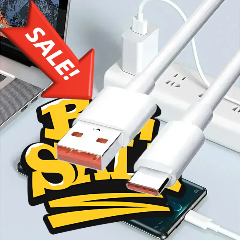 

6A Super Fast Charging Data Cable Suitable for Huawei Xiaomi Honor TYPE C Flash Charging Orange Mobile Phone 66W Charging Cable