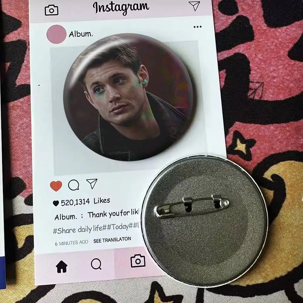 D-Dean Winchester J-Jensen   Badge 25 32 44 58 75 mm Round Fans Collect Friends Gifts Brooch Souvenir