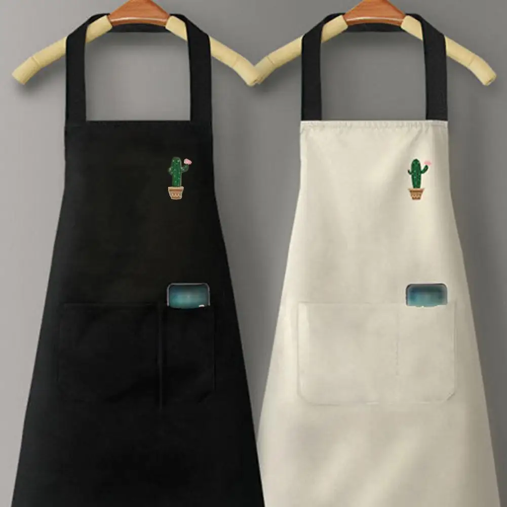 Kitchen Oil Resistant Aprons Cute Cartoon Korean Style Rainbow Cactus Waterproof Oil-proof Apron Home Men Women Kitchen