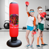 Kids Inflatable Punching Bag Free Standing Boxing Bag Bounce-Back Punch Bag Inflation Punching Column for Stress Relief