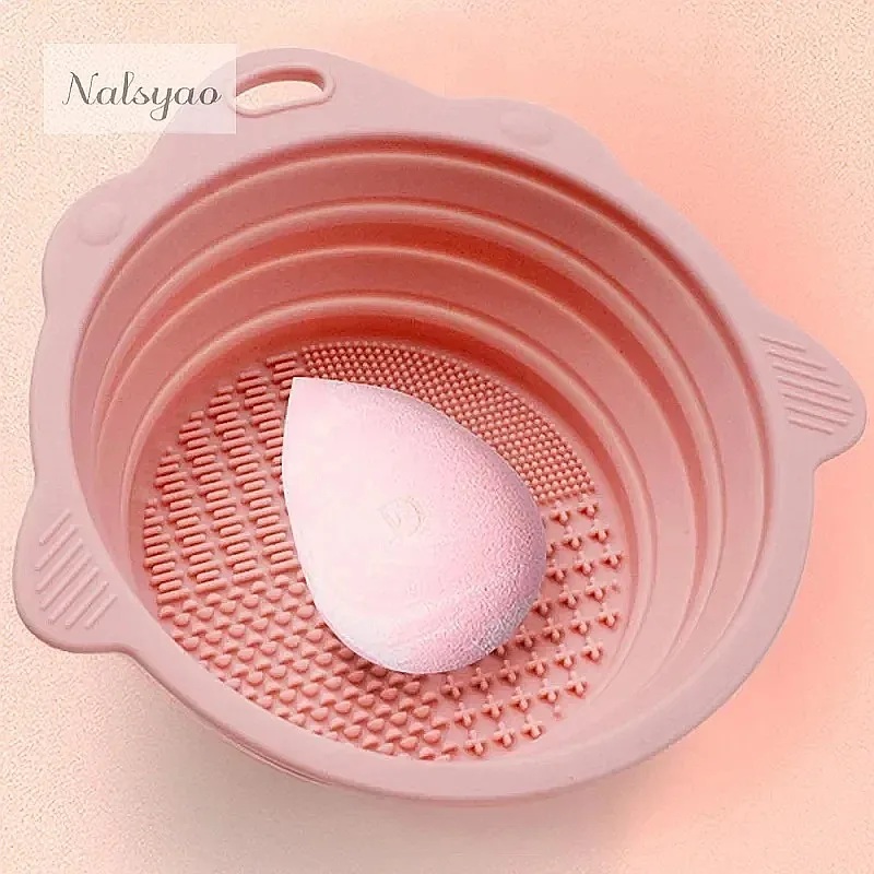 Makeup Brush Cleaner Cleaning Bowl Set Thorough No Damage Bristles Wet Dry Powder Puff Cleaner