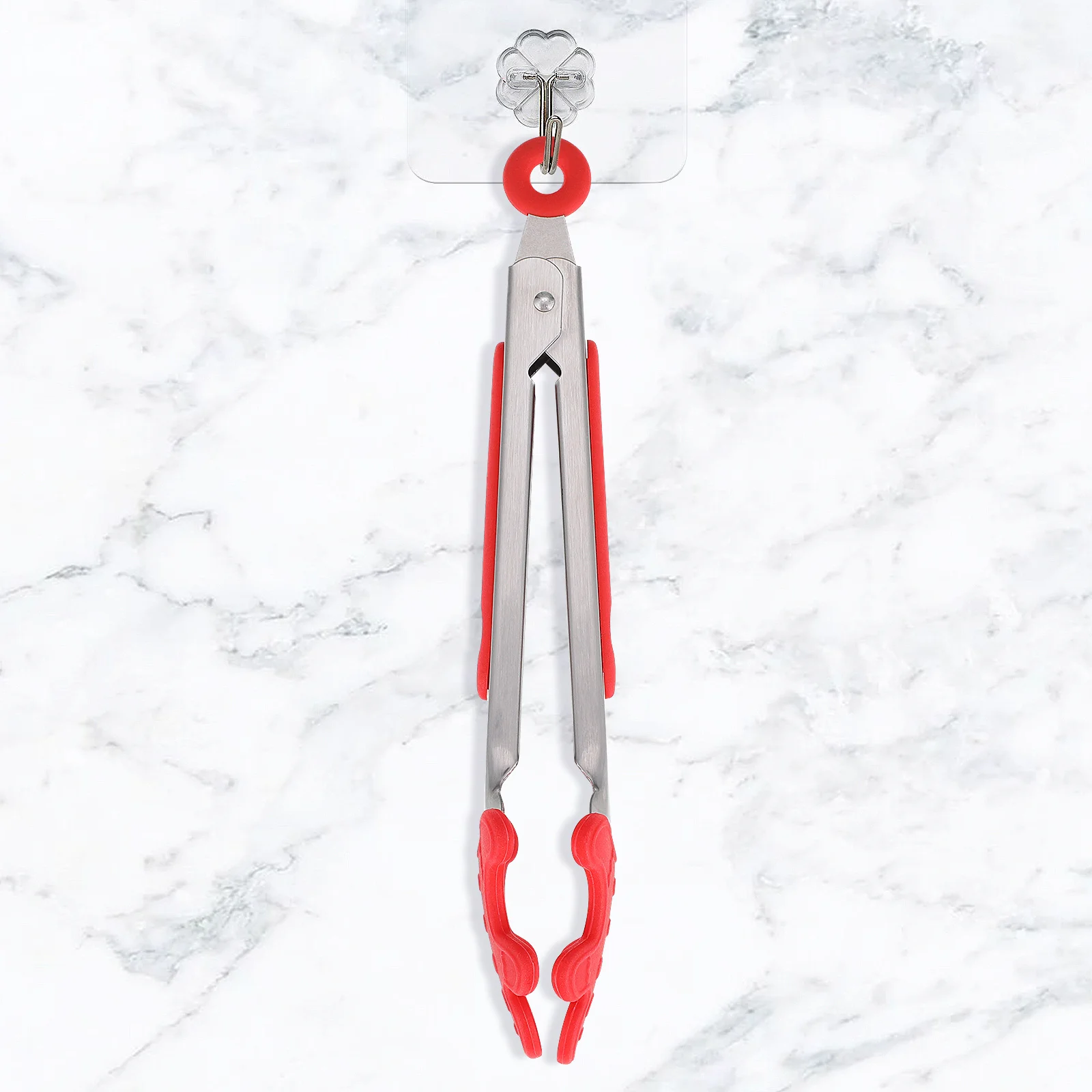 

3pcs Christmas Food Tongs Silicone Tips Kitchen Cooking Tongs For Salad Bread Grill Heat Resistant Rust Proof Buffet Serving