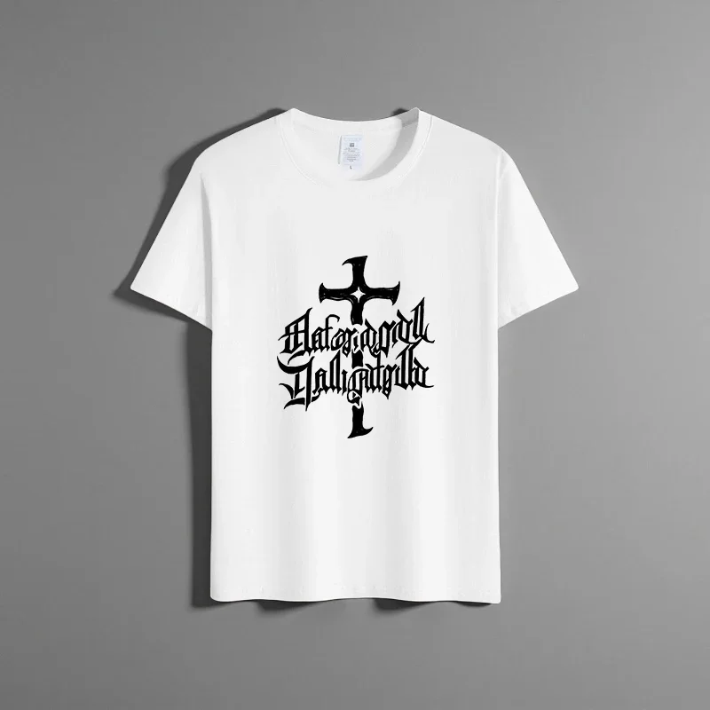 

Summer new unisex versatile pure cotton T-shirt fashionable casual round neck top breathable loose fit print short sleeved shirt