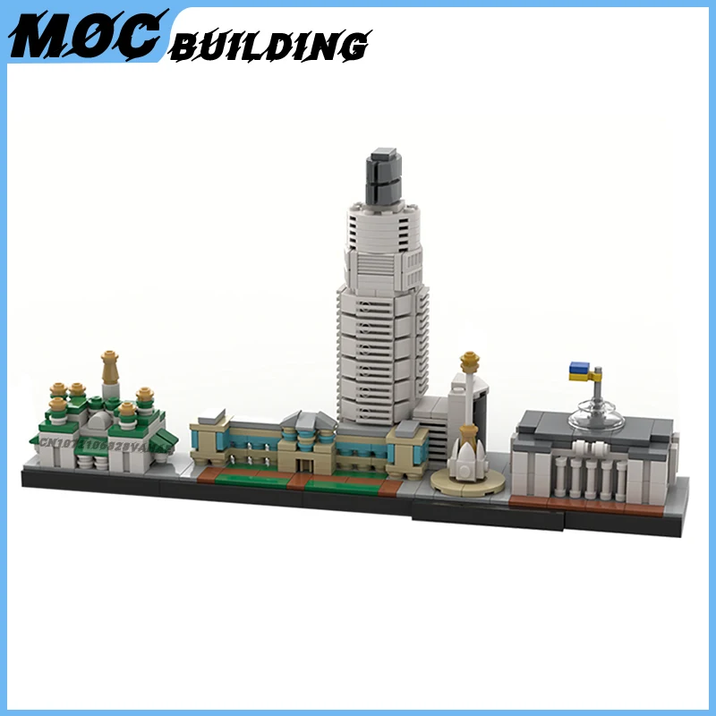 MOC اللبنات أفق المدينة العمارة نموذج لتقوم بها بنفسك تجميع الطوب الإبداعية عرض الشارع اللعب جمع عرض هدايا عيد الميلاد
