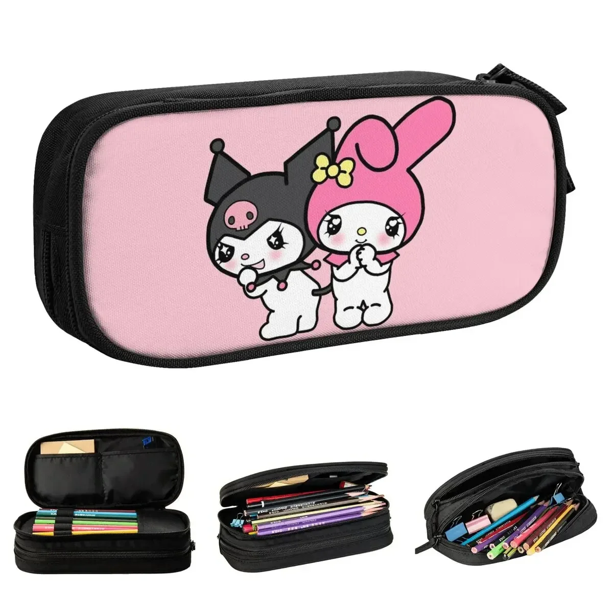 

Ku Romis My Melodys Pencil Case Cute Pen Holder Bags Girl Boy Big Capacity Students School Zipper Pencilcases