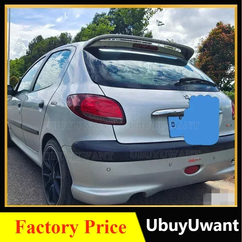 For Peugeot 206 2008 2009 2010 2011 2012 2013 Spoiler High Quality ABS Plastic Material Car Rear Wing Primer Rear Spoiler