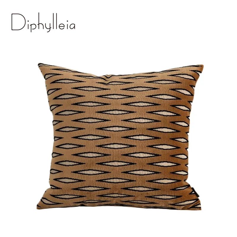 Diphylleia Stunning Geometric Diamond Pattern Cushion Cover Luxury Handweave Throw Pillow Case 45x45cm Elevate Your Home Decor