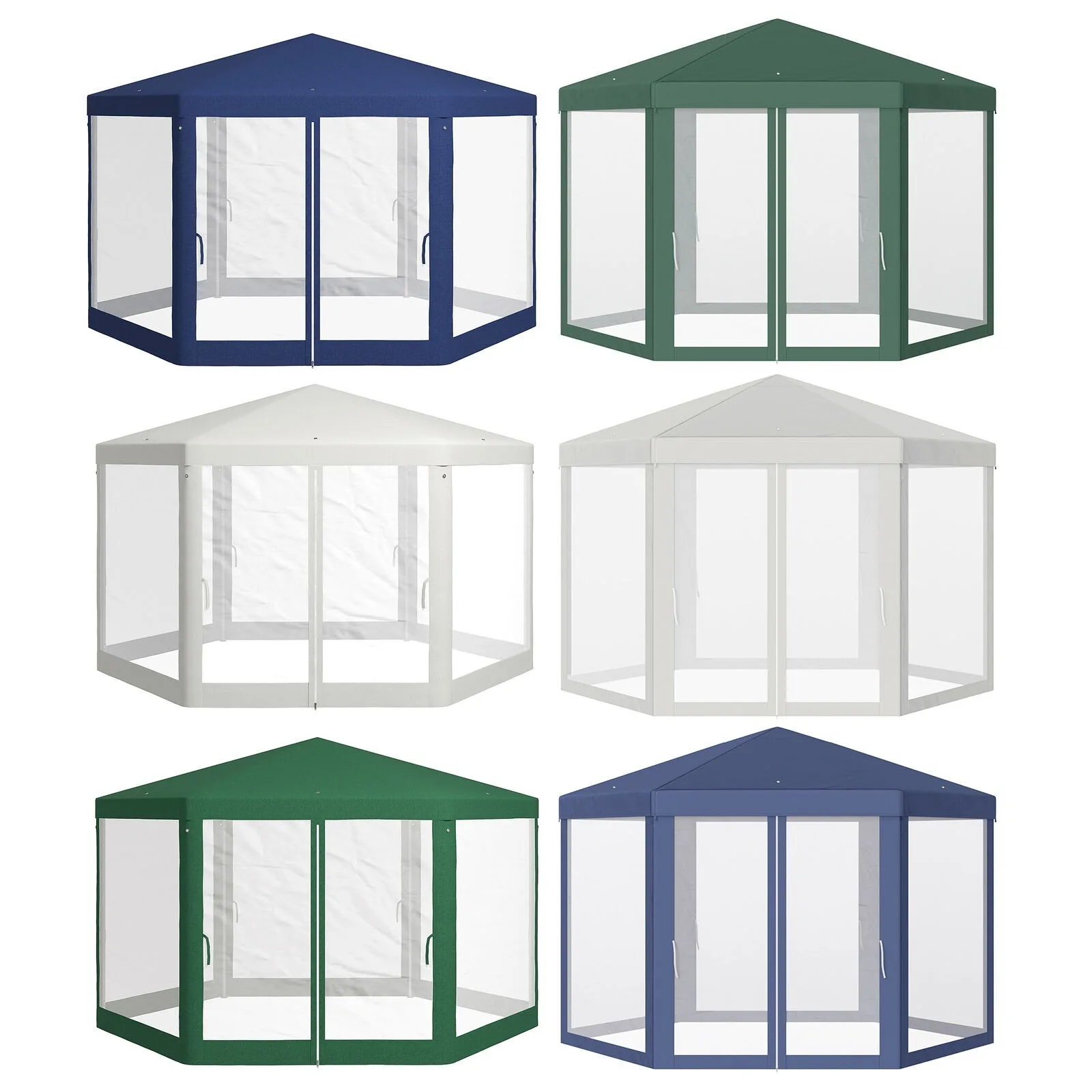 Hexagonal Patio Gazebo Outdoor Canopy Party Tent Activity Event w/ Mesh Net