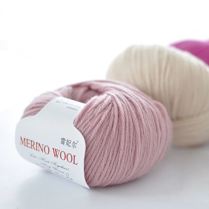 Fil de laine mérinos 100%, 50g/boule, automne/hiver, doux, à rodage moyen, tricoté à la main, écharpe, Crochet, vêtements, 27 couleurs