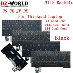 FR US UK English DK Danish JP Japanese Backlight Keyboard for Lenovo Thinkpad T14 P14s L14 Gen 3 4 G3 G4 Laptop 5N21D68058