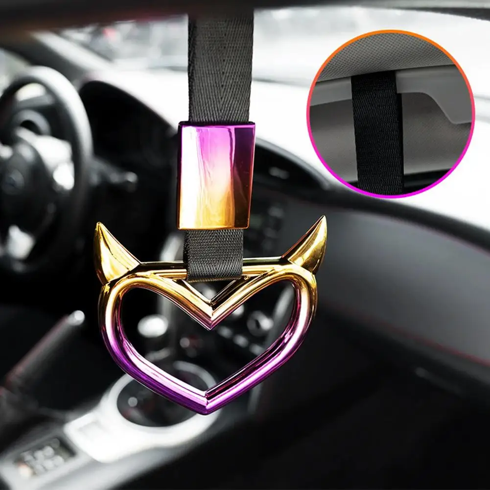 Car Bumper Warning Pull Auto Rear Bumper Magic Hand Bull Bus Belt Strap Tsurikawa Handle Horn Train Heart Electrostati Y1Y5
