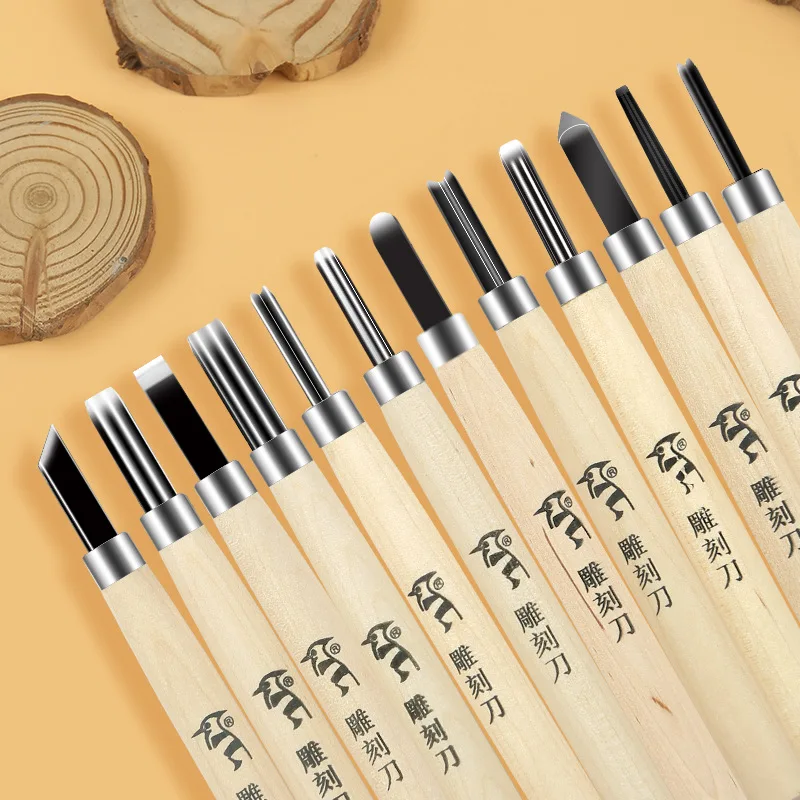 Multi Functional Handmade Woodcut Knife Set Rubber Seal Carving Knife Used for Seal Engraving Paper Cuttings Plaster Rubber Seal