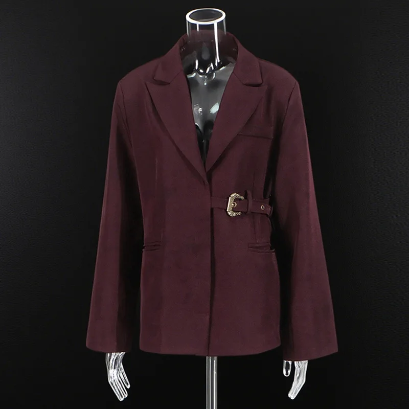 ZAMOR HIGH QUALITY European American Niche Design Blazer 2026 New Long Sleeve Irregular Tie Waist Elegant Slim Fit Jacket