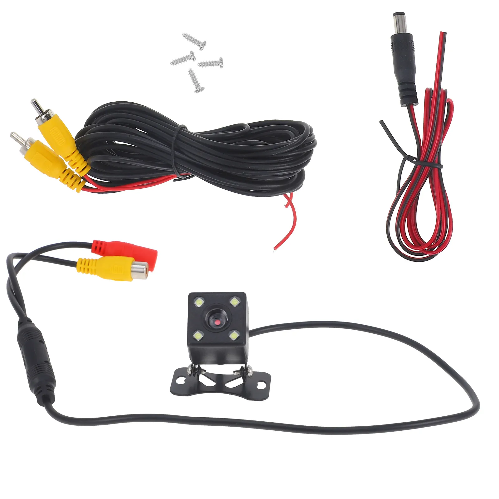 

1 set Car Backup Camera Car Rearview Camera 4LEDs Night Vision Interface Black Color Parking Monitor Reverse Cam