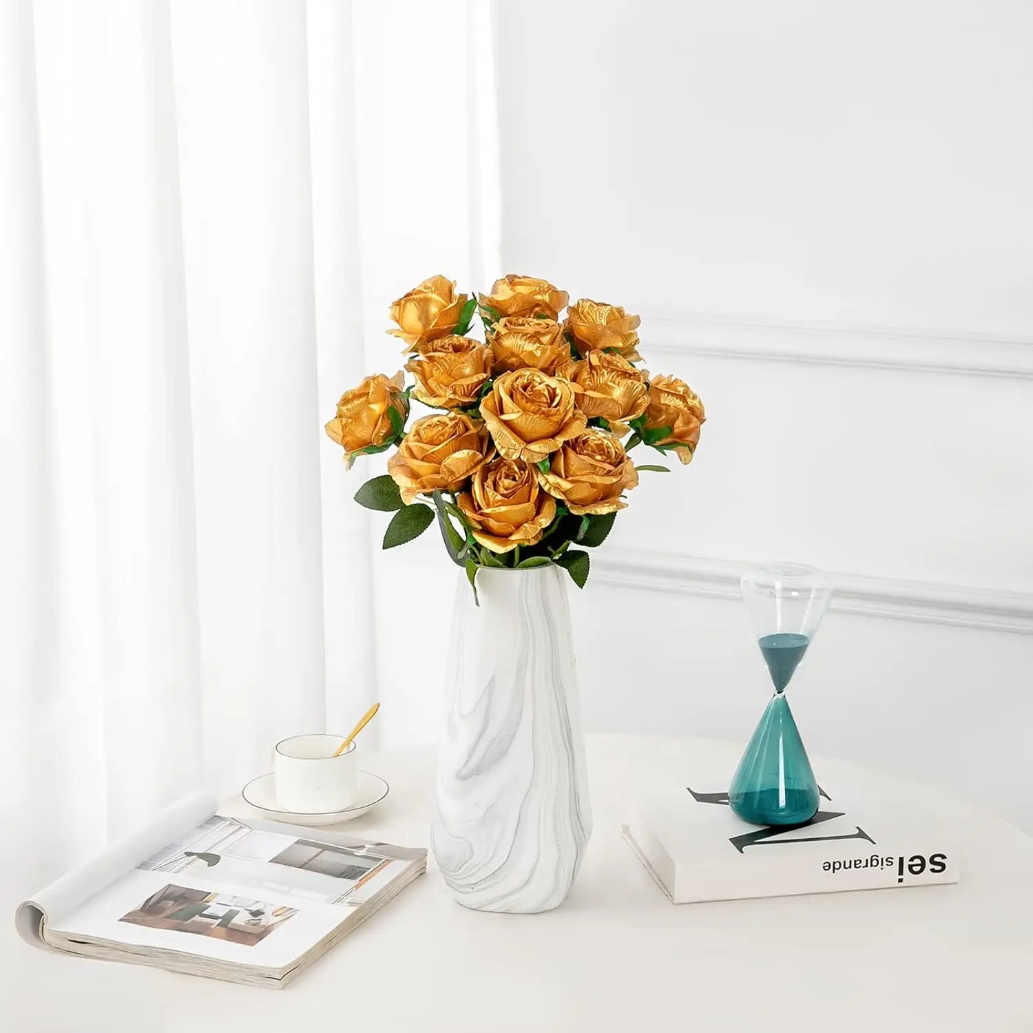 12pcs Realistic Artificial Rose Bouquet for Weddings, Birthdays, and More  for Floral Arrangements and Home Decor