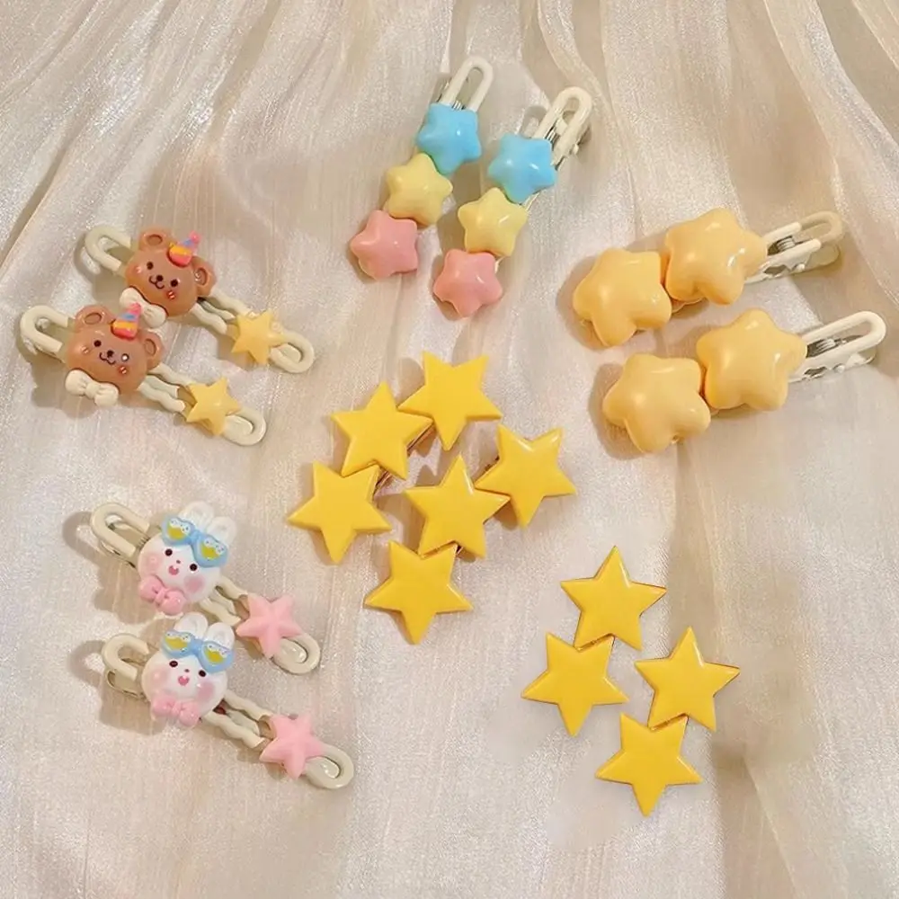 Cute Alloy Star Hair Clip Fairy Sweet Y2K Hair Clip Dopamine Hair Accessories Banger Clip for Girls