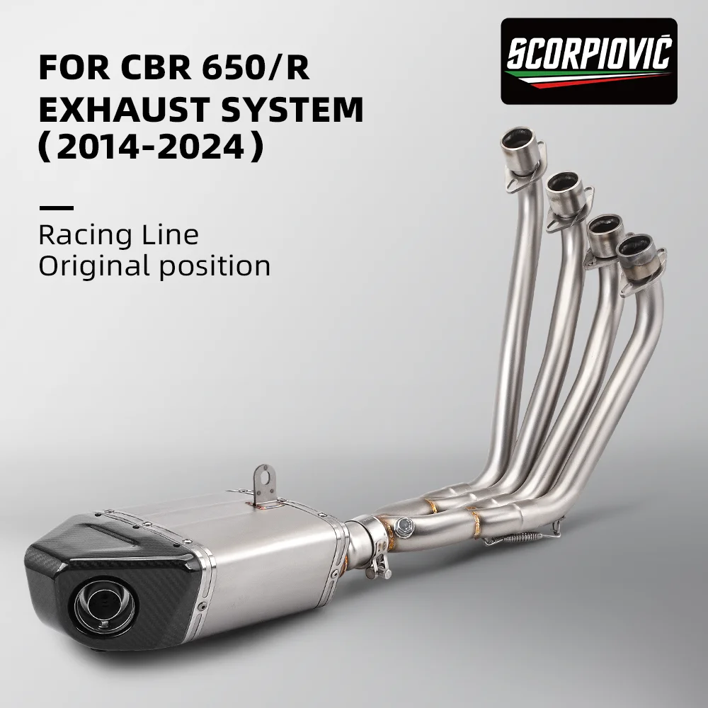 For CBR650R CB650F CB650R CBR650F 2014-2024 Full Racing Line Exhaust System Modify Front Link Pipe