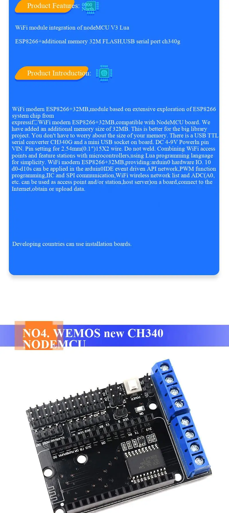 ESP8266 Serielles WIFI-Modul, CP2102/CH340, NodeMCU, Lua V3 IoT-Entwicklungsboard Ausgestattet mit 0,96-Zoll-Bildschirm / DHT11-Modul – Detail 17
