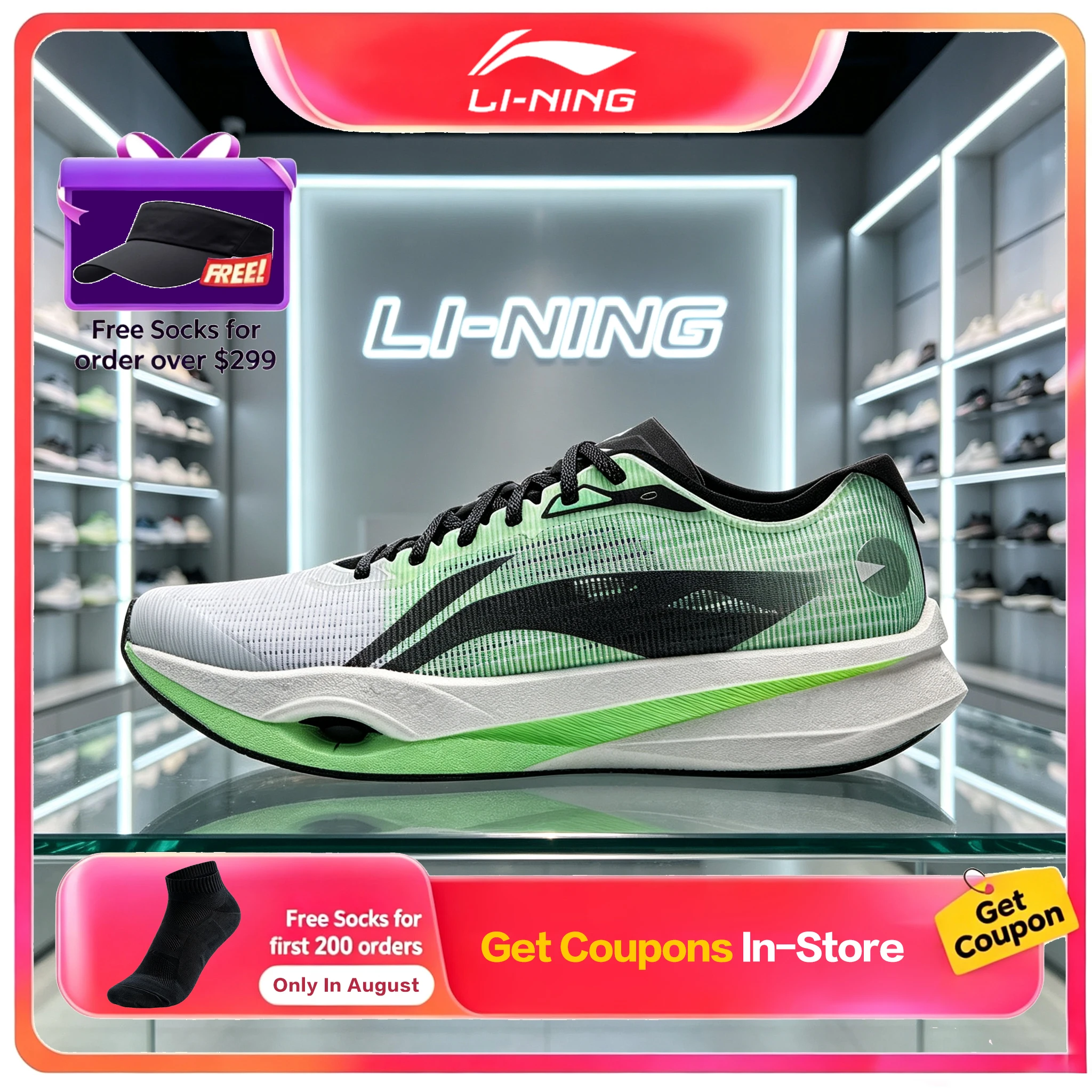 Li-Ning Zhuifeng Pro Carbon Plate Running Shoes Men Women Light Breathable Shock Absorb Rebound Racing Sneakers