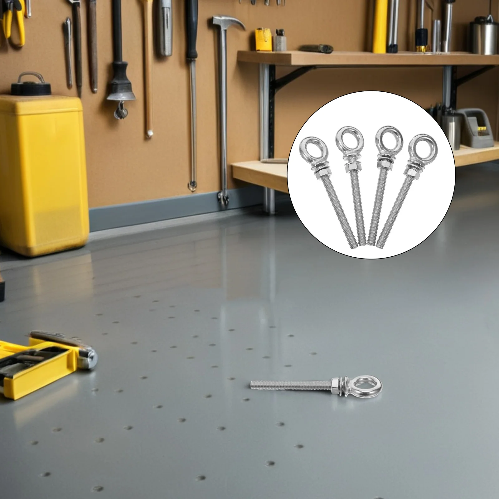 

4pcs Stainless Steel Lifting Eye Bolts M8X80 Heavy Duty Marine Grade For Boats Docks Construction Diy Hardware Swing Set