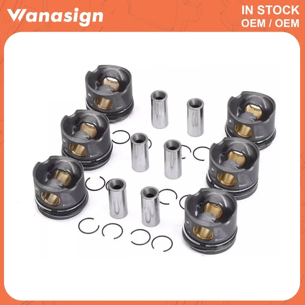 مجموعة مكابس وحلقات المحرك 6X Φ83.5mm زيادة 0.5 Fit 3.0T لسيارة Mercedes-Benz W166 X166 GLE350 ML350 642 OM642 3.0CDI V6 ديزل