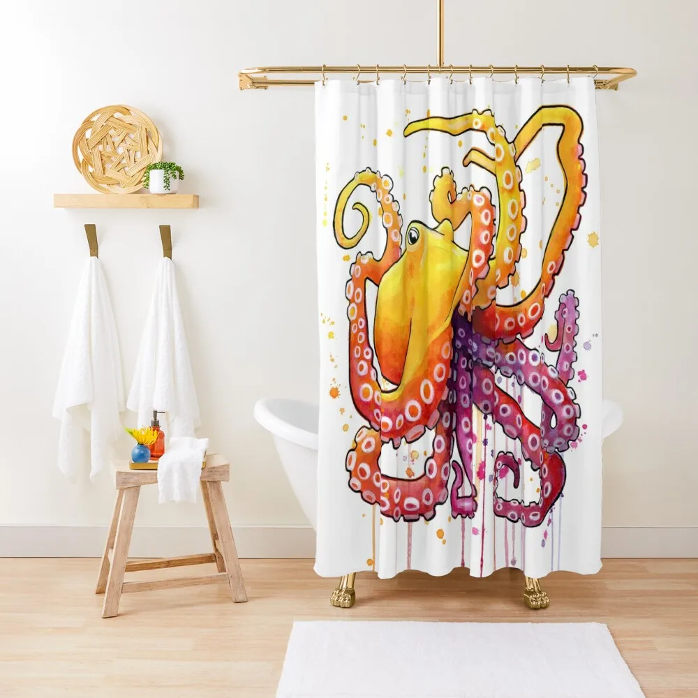 

Octopus Sunrise Shower Curtain Set For Bathroom In The Bathroom Shower Bathroom For Bathrooms With Beautiful Designs Curtain