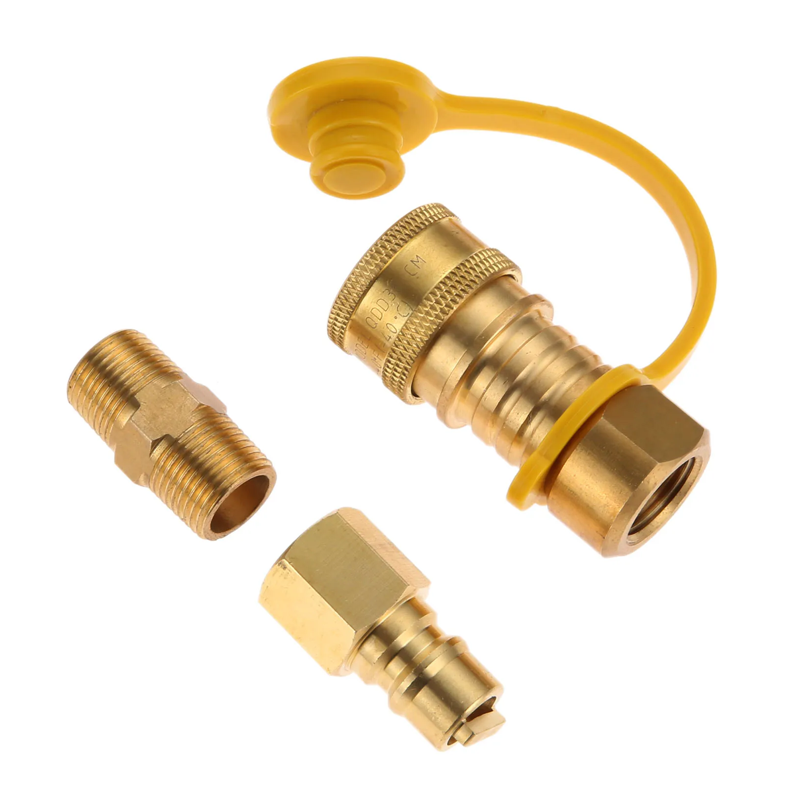 Grill 3/8 Inch Natural Gas Quick Connector Brass Propane Adapter Fittings For LP Gas Propane Hose Quick Disconnect For Grill