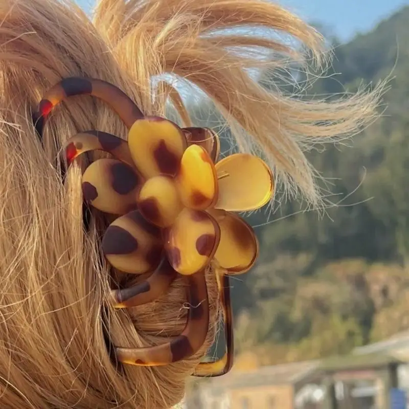 

39BB Сильный зажим для длинных волос Модные аксессуары для волос с леопардовым принтом