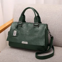 Retro Women Boston Handbags Leather Shoulder Bags Fashion Ladies Crossbody Bags Female Side Bags