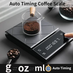 USB Charging Kitchen Coffee Scale with Timer LED Digital oz/Ib/g Electronic Scale Household Kitchen Food Scale